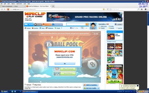 Eroarea din timpul jocului de 8 Ball Pool Multiplayer Eroarea din timpul jocului de 8 Ball Pool Multiplayer